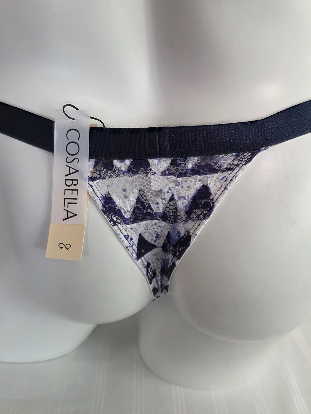 Cosabella Navy and Blue Patterned Bikini Brief